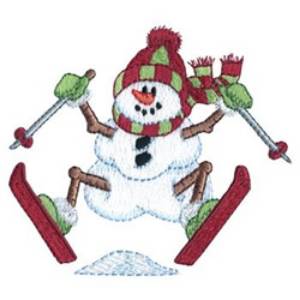 Picture of Skiing Snowman Machine Embroidery Design