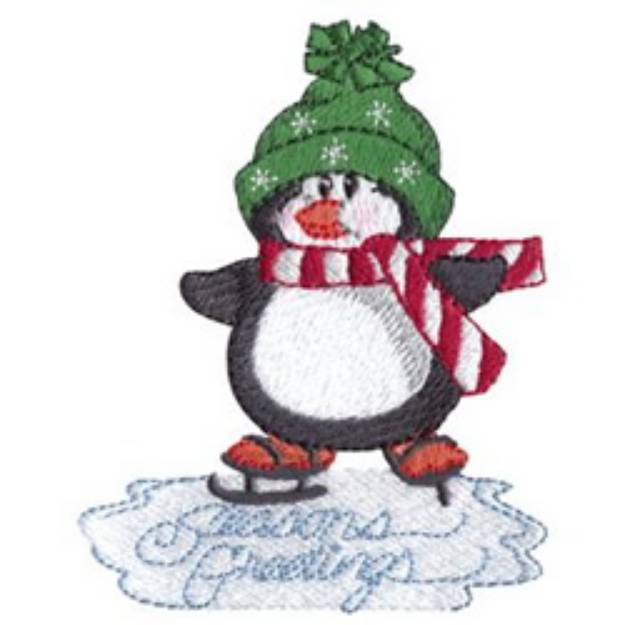 Picture of Christmas Penguin Machine Embroidery Design