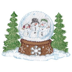 Snow Globe Machine Embroidery Design