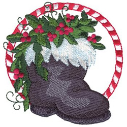 Santas Boot Machine Embroidery Design