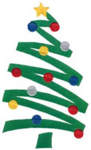 Picture of Line Christmas Tree Machine Embroidery Design