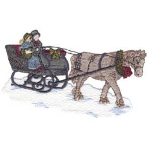 Picture of One Horse Sleigh Machine Embroidery Design