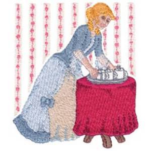 Picture of Lady Serving Drinks Machine Embroidery Design