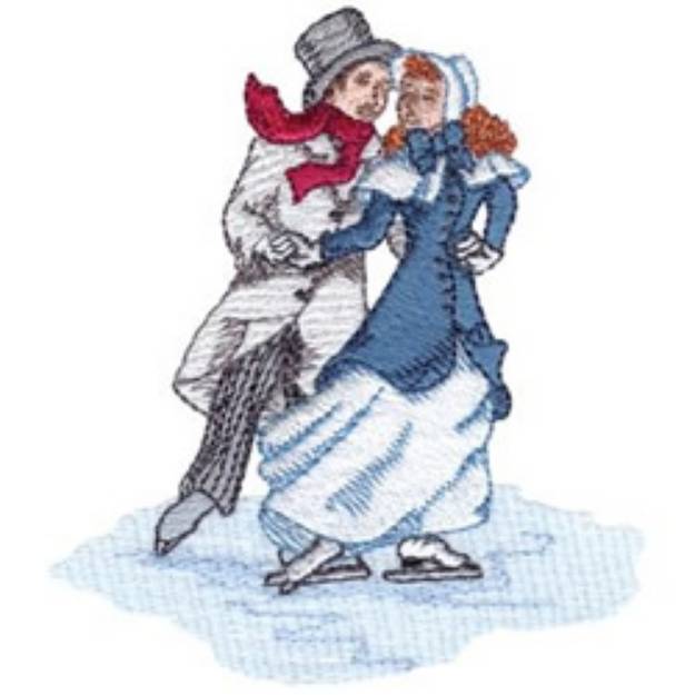 Picture of Ice Skaters Machine Embroidery Design