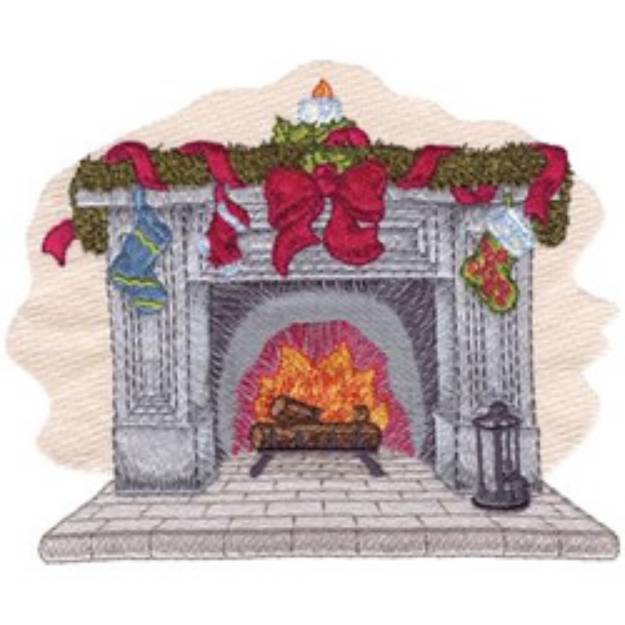 Picture of Fireplace Machine Embroidery Design