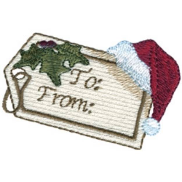 Picture of Christmas Tag Machine Embroidery Design