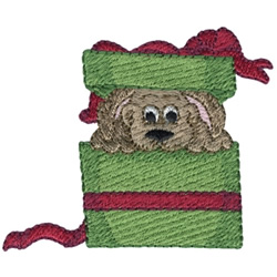Puppy For Christmas Machine Embroidery Design