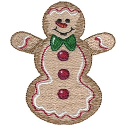 Gingerbread Snowman Machine Embroidery Design
