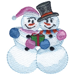 Snow Couple Machine Embroidery Design
