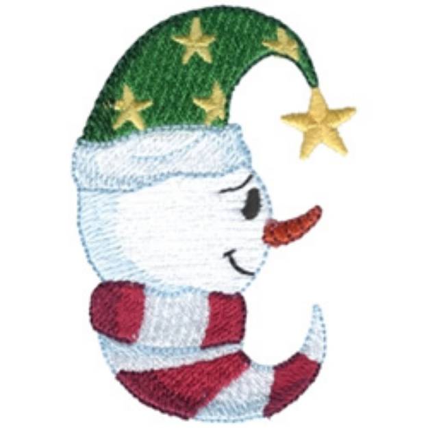Picture of Snowman Moon Machine Embroidery Design