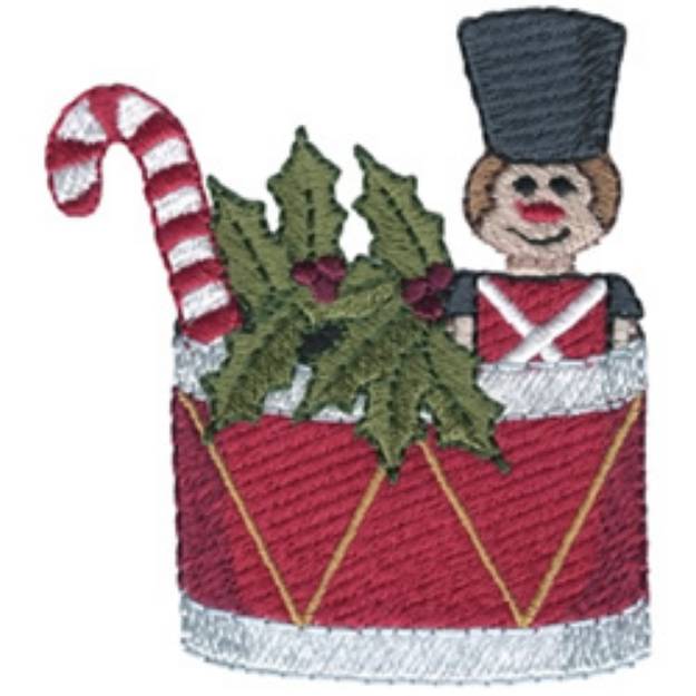 Picture of Christmas Drum Machine Embroidery Design