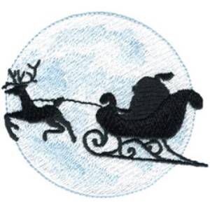 Picture of Reindeer & Sleigh Machine Embroidery Design