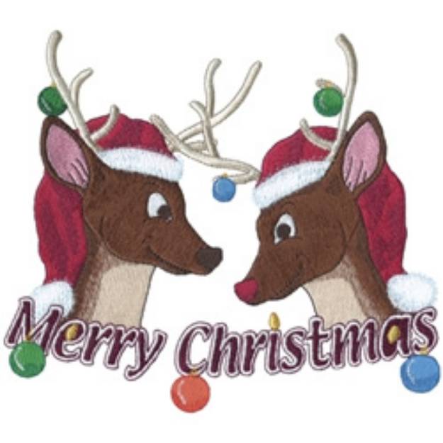 Picture of Reindeer Christmas Machine Embroidery Design
