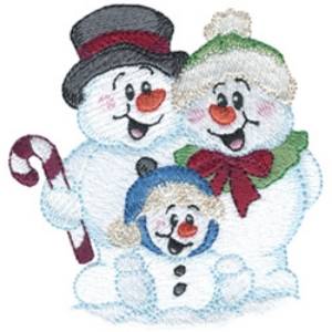 Picture of Snowman Family Machine Embroidery Design