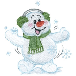 Dancing Snowman Machine Embroidery Design