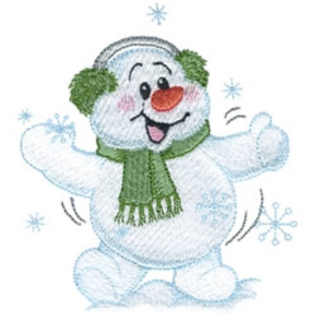 Picture of Dancing Snowman Machine Embroidery Design
