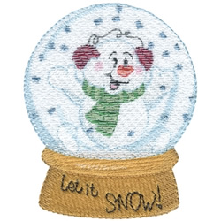 Snowman Snowglobe Machine Embroidery Design