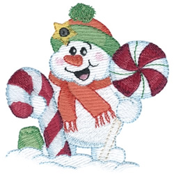 Snowman with Candy Machine Embroidery Design