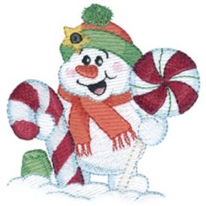 Picture of Snowman with Candy Machine Embroidery Design