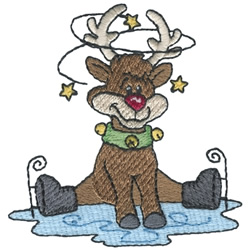 Skating Reindeer Machine Embroidery Design