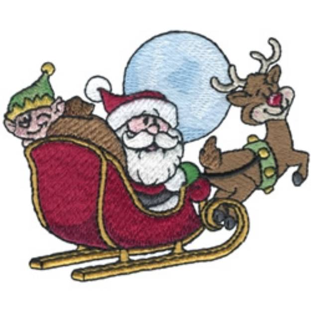 Picture of Santas Sleigh Machine Embroidery Design