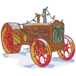 Christmas Tractor Machine Embroidery Design
