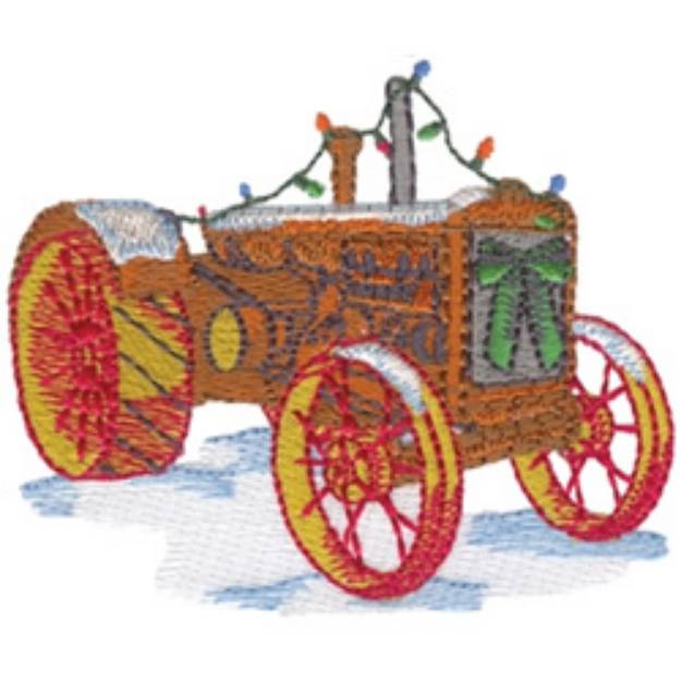 Picture of Christmas Tractor Machine Embroidery Design