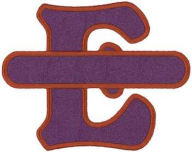 Picture of Letter E Applique with Banner Machine Embroidery Design