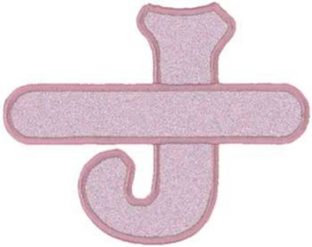 Picture of Letter J  Applique with Banner Machine Embroidery Design