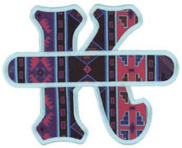 Picture of Letter K Applique with Banner Machine Embroidery Design
