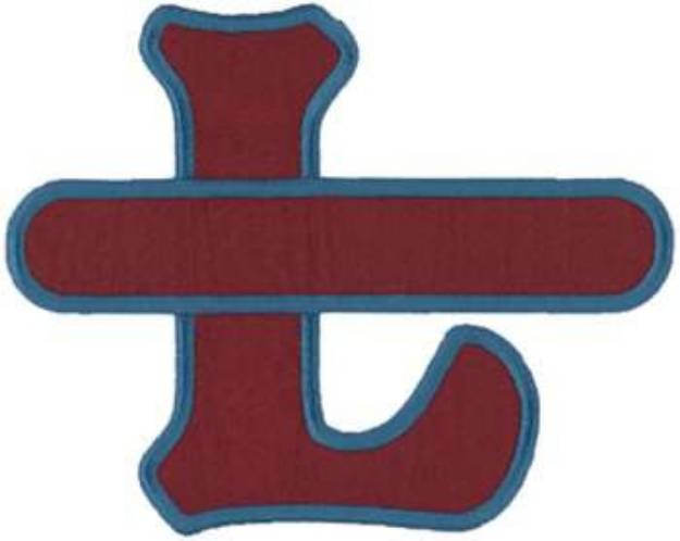 Picture of Letter L Applique with Banner Machine Embroidery Design