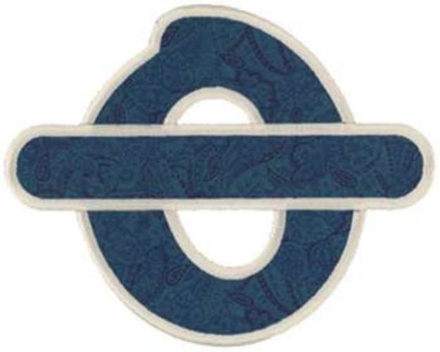 Picture of Letter O Applique with Banner Machine Embroidery Design