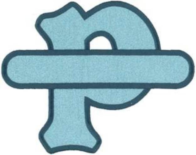 Picture of Letter P Applique with Banner Machine Embroidery Design