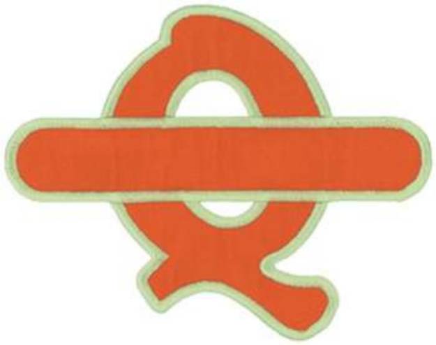 Picture of Letter Q Applique with Banner Machine Embroidery Design