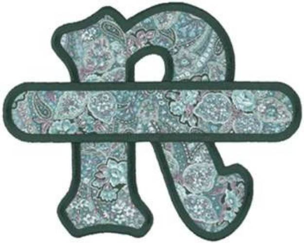 Picture of Letter R Applique with Banner Machine Embroidery Design