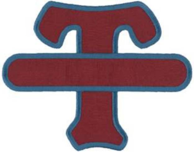 Picture of Letter T Applique with Banner Machine Embroidery Design