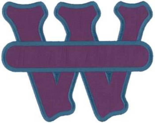 Picture of Letter W  Applique with Banner Machine Embroidery Design