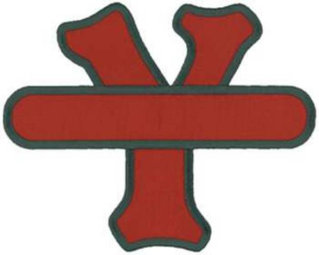 Picture of Letter Y Applique with Banner Machine Embroidery Design