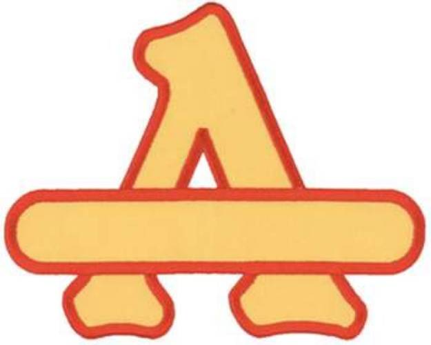 Picture of Letter A Applique with Banner Machine Embroidery Design