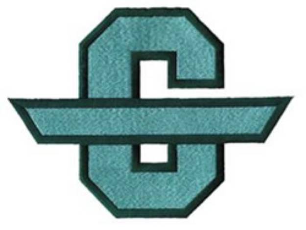 Picture of Letter C with Banner Machine Embroidery Design