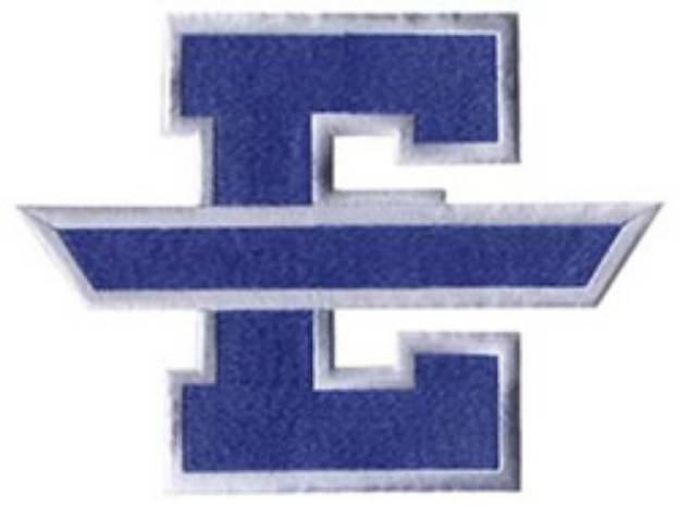 Picture of Letter E with Banner Machine Embroidery Design