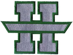 Letter H with Banner Machine Embroidery Design