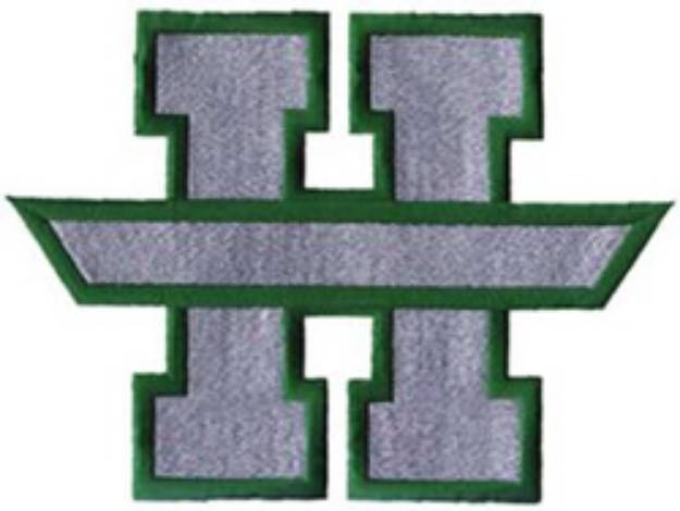 Picture of Letter H with Banner Machine Embroidery Design
