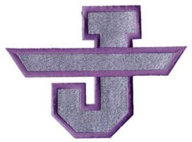Picture of Letter J with Banner Machine Embroidery Design