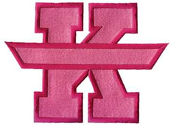 Letter K with Banner Machine Embroidery Design