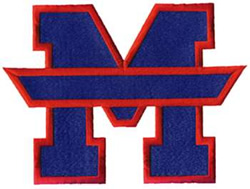Letter M with Banner Machine Embroidery Design
