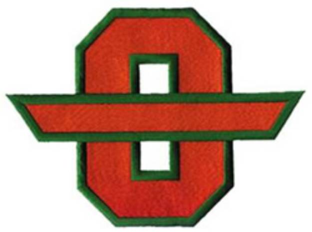 Picture of Letter O with Banner Machine Embroidery Design