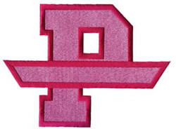 Letter P with Banner Machine Embroidery Design