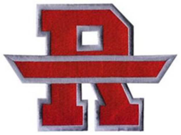 Picture of Letter R with Banner Machine Embroidery Design