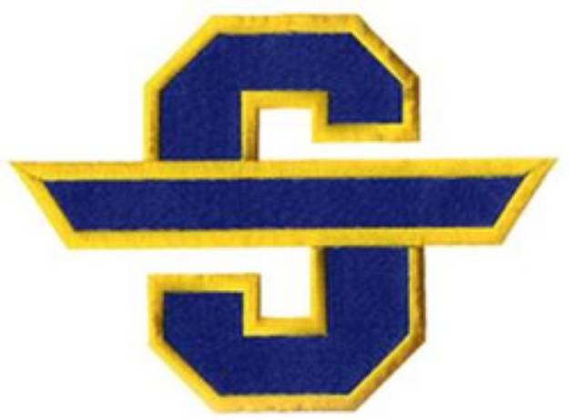 Picture of Letter S with Banner Machine Embroidery Design